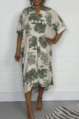 🔥🔥Fashion Printed V-Neck Dress