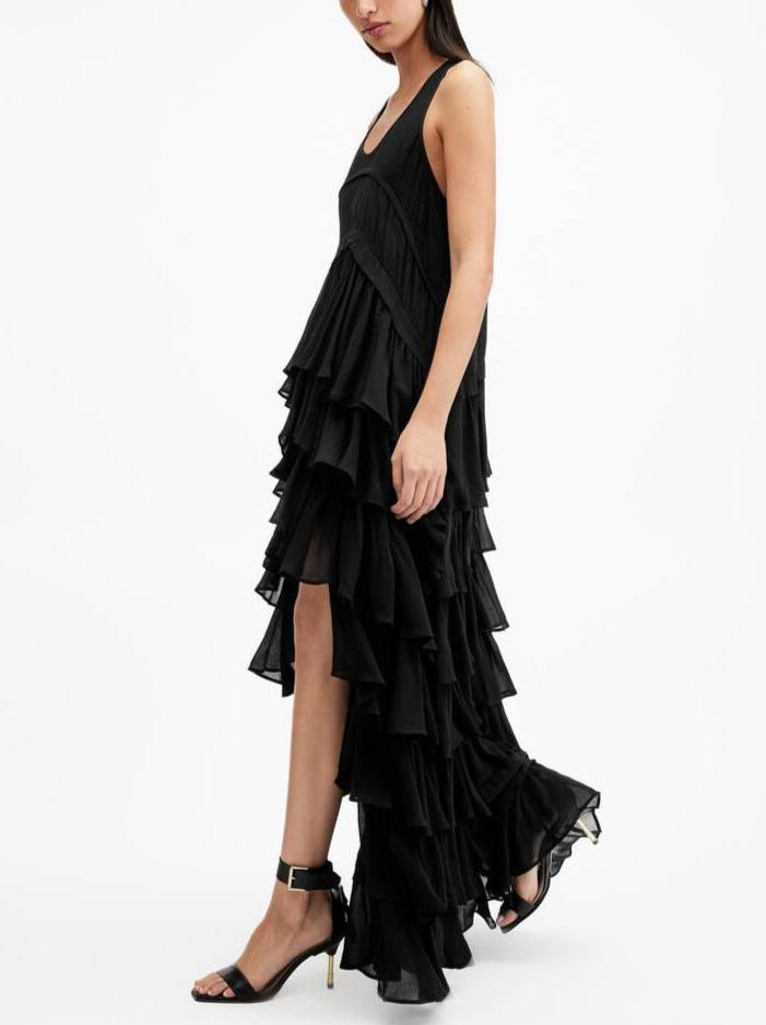 Tiered Ruffle Maxi Slip Dress