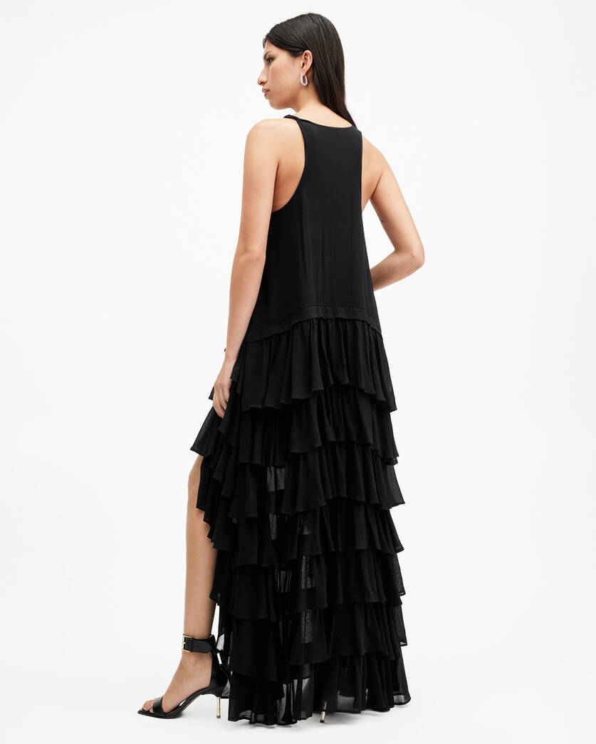 Tiered Ruffle Maxi Slip Dress
