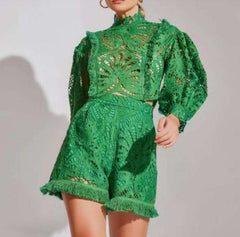 Retro Court High Waist Shorts Suit