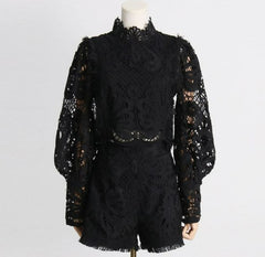 Retro Court High Waist Shorts Suit