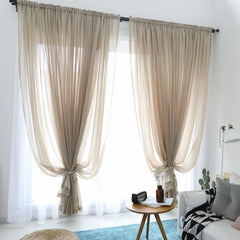300cm Height Pure Color Curtain Living Room Window Finished Tulle Sheer Voile Curtains For Bedroom  Drapes