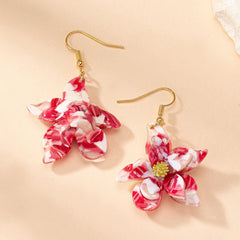 Color Matching Resin Big Flower Stud Earrings