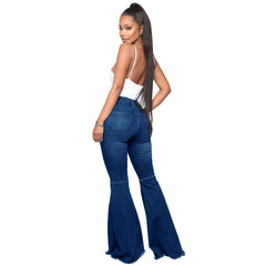 Judy Blue Mid-Rise Overdyed with Destroy Flare Jeans