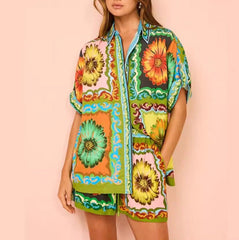 Printed Daisy Linen Suit