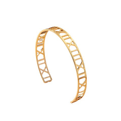 Hollow Roman Alphanumeric Open Bracelet