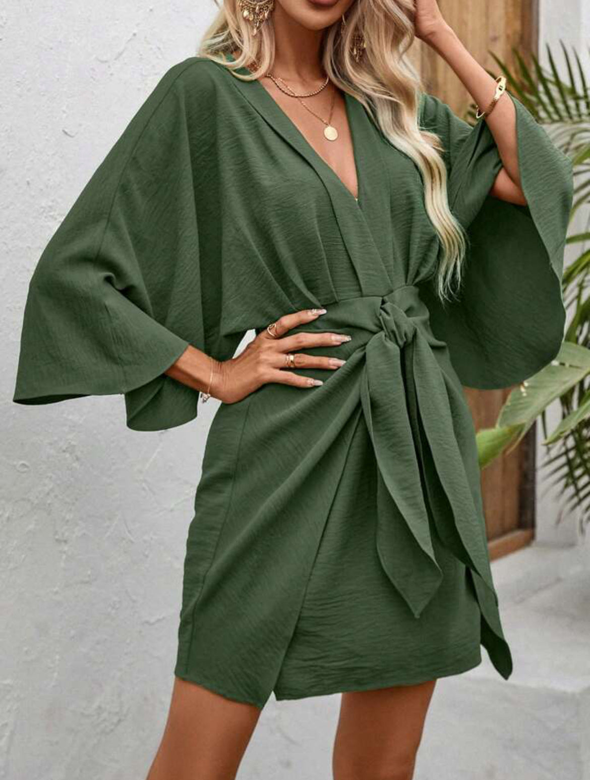 V-neck Irregular Fashion Dress