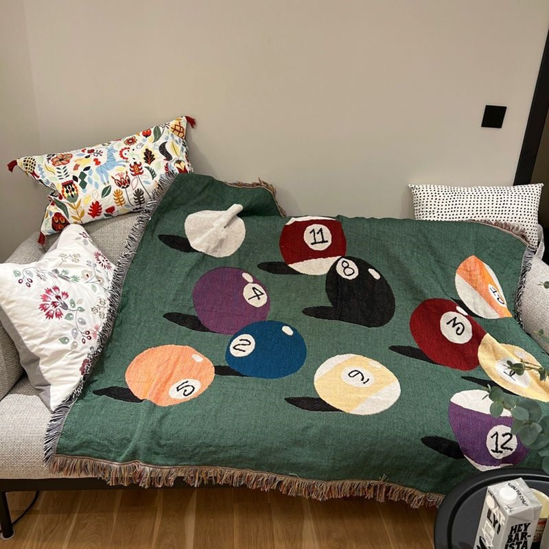 125x160cm Luxury Billiards Blanket Casual Throw Blankets Sofa Cushion Picnic Mats Travel Cloak Ins Style Tapestry Outdoor Carpet