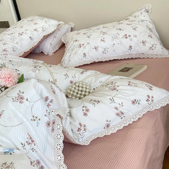 2025 New Knitted Cotton Bedding Set 1.2m 1.5m 1.8m Size Bed For Girls Women Room Decoration Bed Sheets With Pillowcases