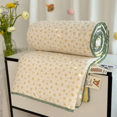 2025 Summer 2 Gauze Blanket AClass Jacquard Kids AirCon Quilt  Machine Washable Lightweight Summer Bedding Gift Set