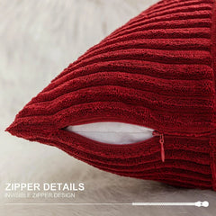 2PCS 30X50cm 45x45cm 50x50cm Pillowcase Corduroy Throw Cushion Covers Striped Patchwork Christmas Red Cuscini Divano