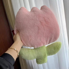 Fashion Tulip Flower Embrace Pillows Nordic Living Room Sofa Cushion Decoration Home Bedside Car Backrest Office Chair Decor