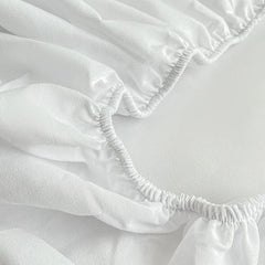 1Pc Fitted Bed Sheet With Elastic Band Solid Color Anti-slip Adjustable Mattress Cover for Single Double King Queen Bed