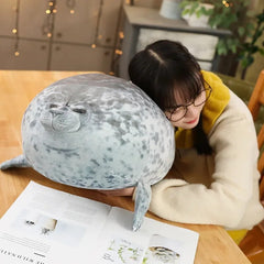20CM Angry Blob Seal Pillow Chubby 3D Novelty Sea Lion Doll Plush Stuffed Toy Baby Sleeping Throw Pillow Gifts for Kids Girls