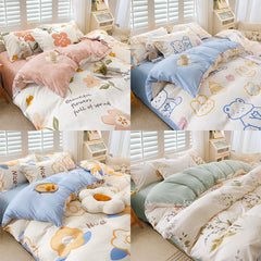 Nordic bedding set double bed set 4 pieces blanket cover duvet cover set pillowcases linen sheet king size 150 90