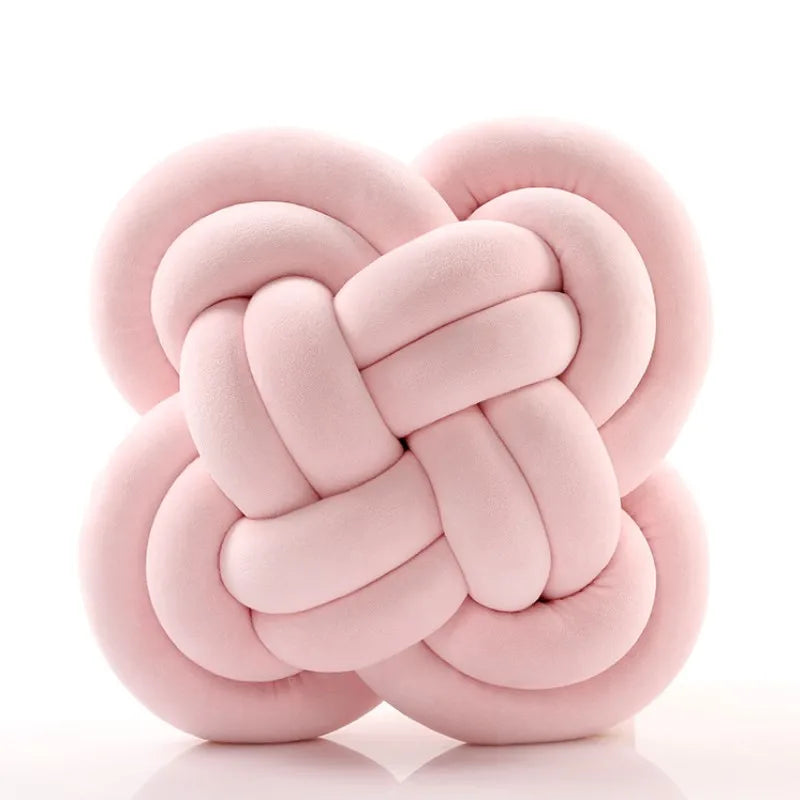 Inyahome Knot Pillow Ball Xmas Green Red Pink Decorative Throw Pillow Floor Cushion with Soft Plush for Couch Decor Household