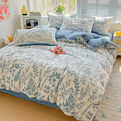 2025 Washed Cotton Double Yarn Single Quilt Cover Simple Wind Ins Wind Small Floral Korean Version Duvet Skin Friendly Bedding