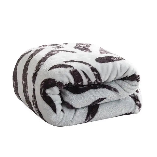 Super Soft Coral Fleece Flannel Blankets Leopard Zebra Stripe Printed Sofa Bed Bedspread Plaid Blankets