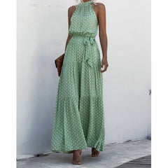 Polka dot printed beach dress