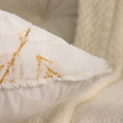 1 PC Christmas Throw Pillow Cover Plush Embroidery Snowflake Christmas Decoration Living Room