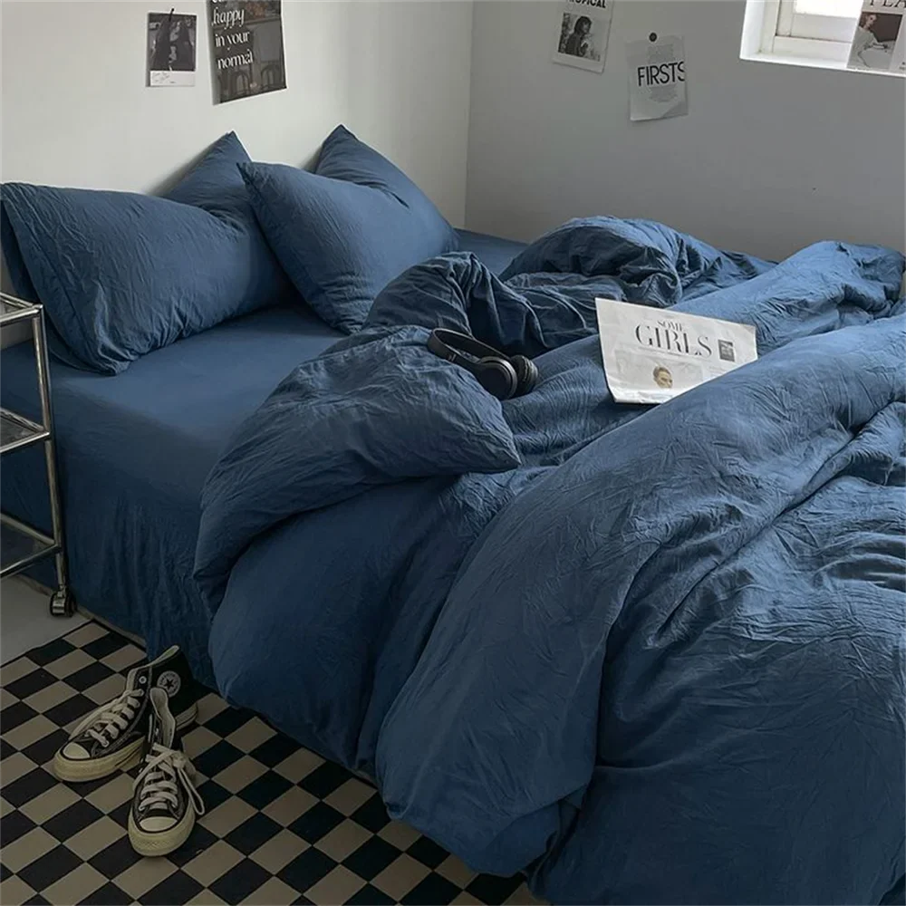 100% Thick Brushed Bed Sheets, Duvet Cover Set, Four Piece Bedding Set Three Piece Bedding, Fully Enclosed for Home Gift