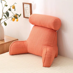 Adult Reading Pillow Ultra-Comfy Removable Linen Cover Detachable Neck Roll Unmatched Support Bed Rest Sit Up Pillows