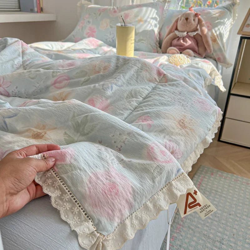 2025 Summer Quilt - 100% Cotton, Lightweight & Breathable, Cute Home Decor (No Pillowcase/Sheet) Comfortable Bedding