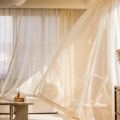Nostalgia Sparkling Sheer Curtains Champagne House Decoration Living Room Decoration Bright Streamer Tulle Curtain Customize