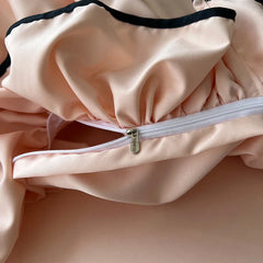 3/4Pcs Korean Princess Style Ruffles Bedding Set Skin-friendly Soft Silky Cool Feeling Duvet Cover Set Bed Sheet Pillowcases