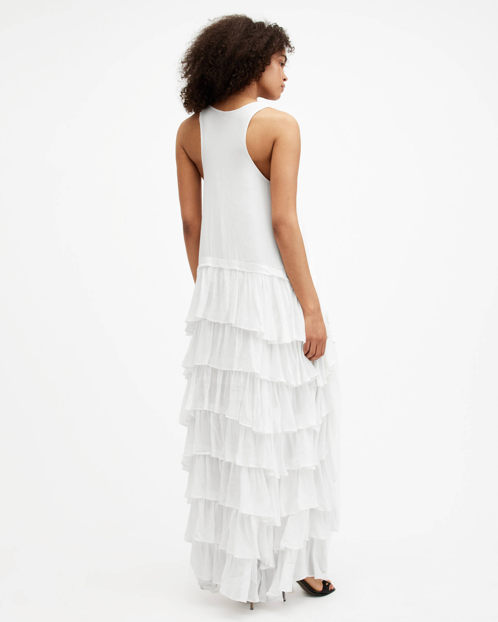 Tiered Ruffle Maxi Slip Dress