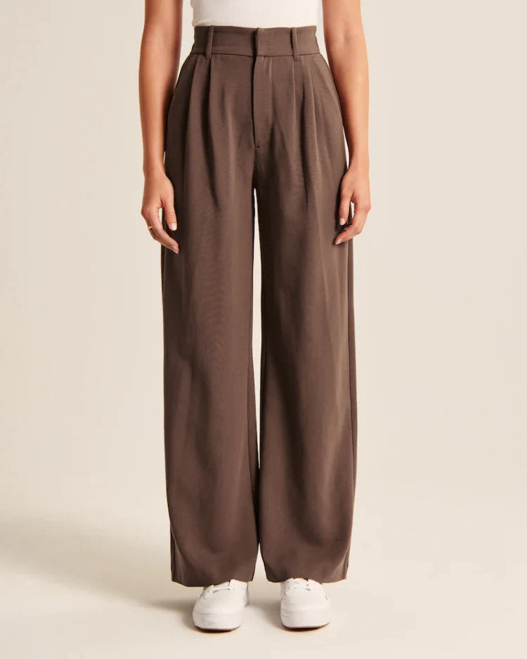 Casual all-match high waist wide leg pants