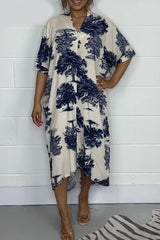 🔥🔥Fashion Printed V-Neck Dress