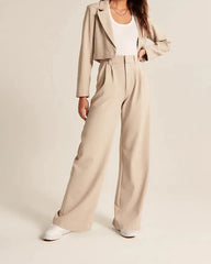 Casual all-match high waist wide leg pants