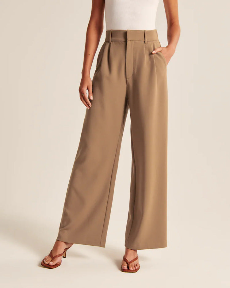 Casual all-match high waist wide leg pants