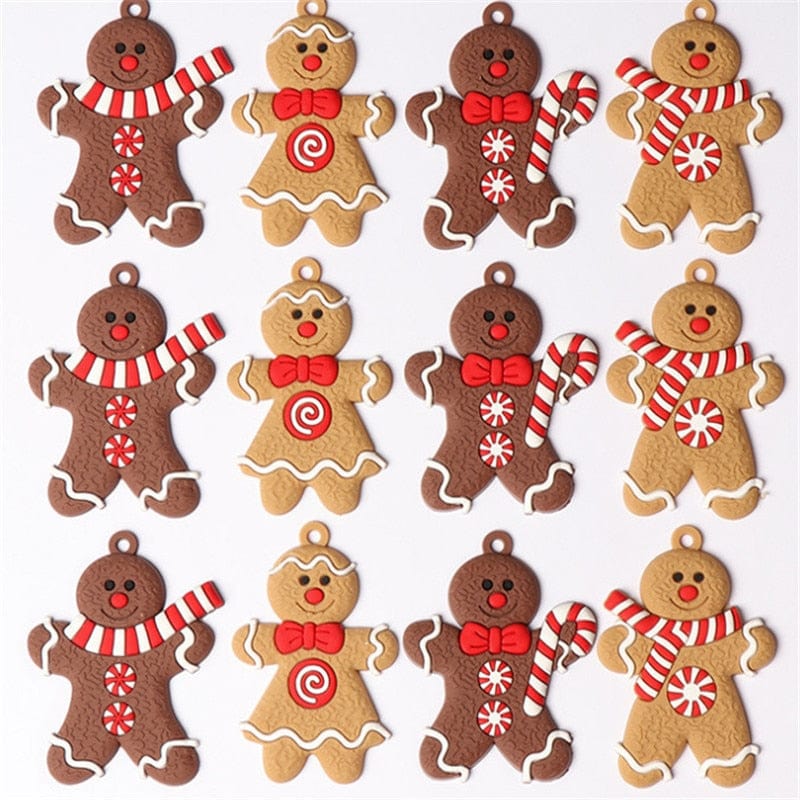 12pcs Gingerbread Man Tree Ornaments