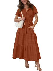 Women's Boho A-Line Streamlined Maxi Dress