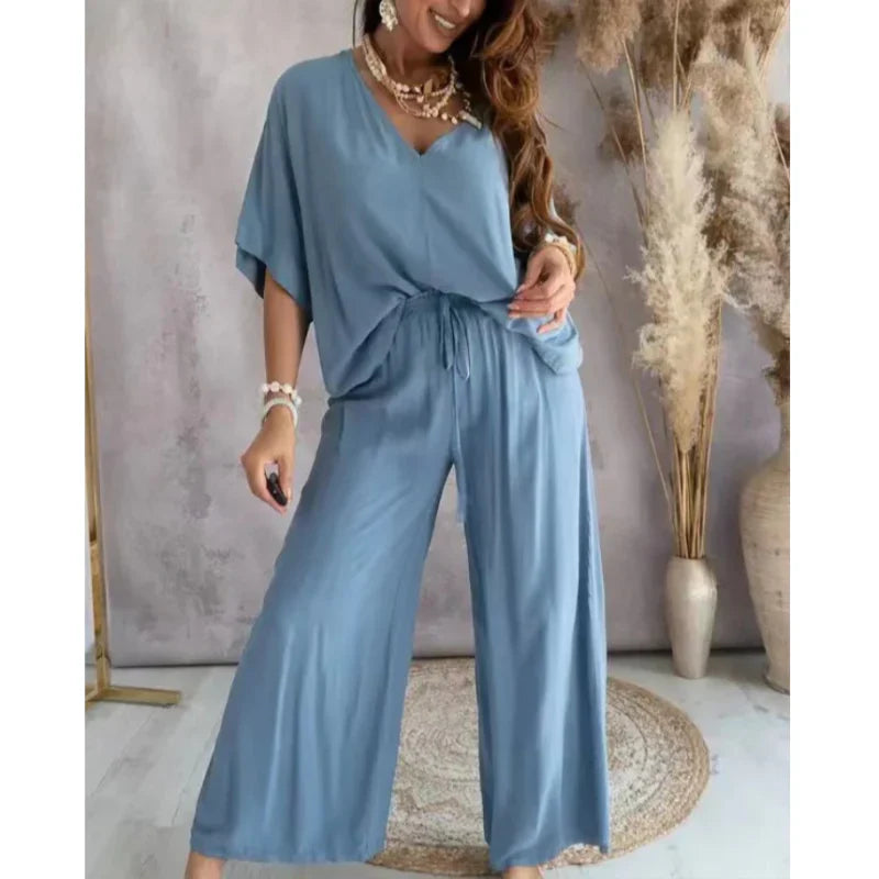 🌸Up to 80% off🔥Summer Hot Sale🔥Women's Casual Loose Solid Color Suit