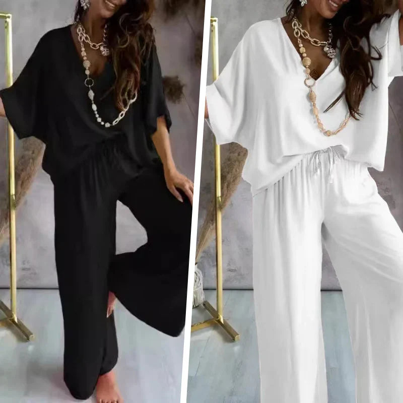 🌸Up to 80% off🔥Summer Hot Sale🔥Women's Casual Loose Solid Color Suit