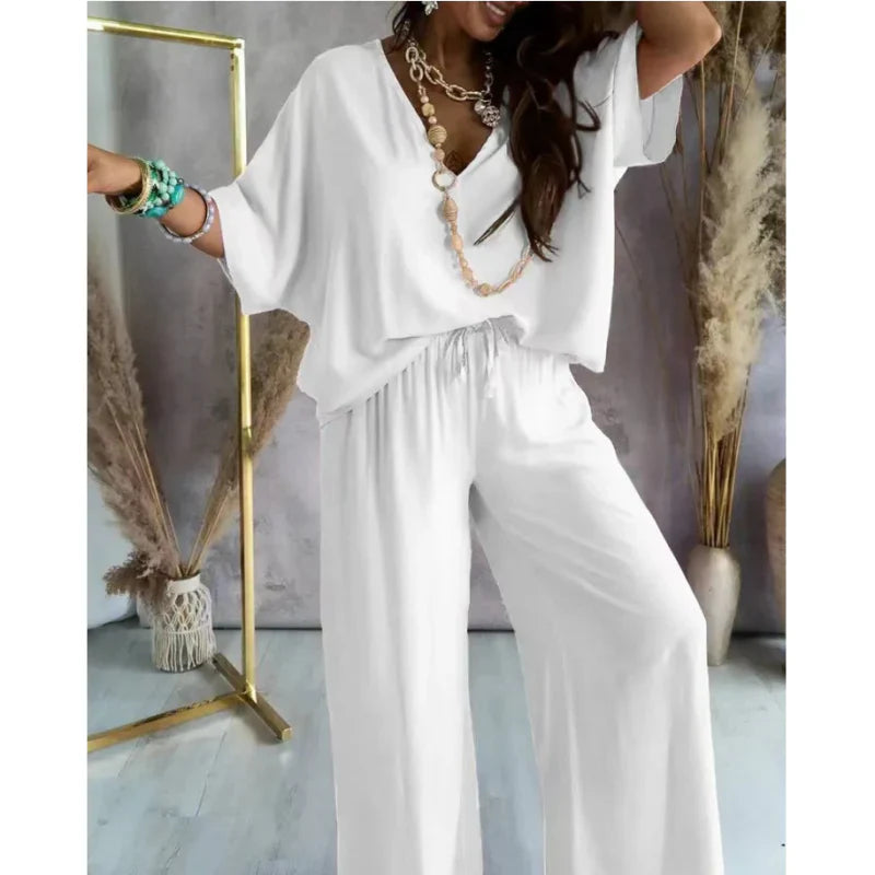 🌸Up to 80% off🔥Summer Hot Sale🔥Women's Casual Loose Solid Color Suit