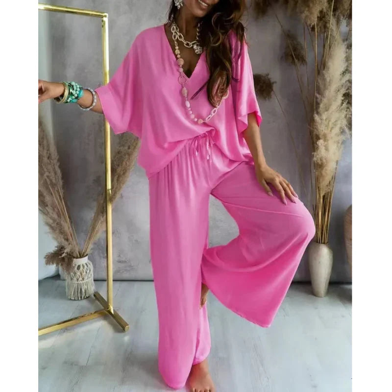 🌸Up to 80% off🔥Summer Hot Sale🔥Women's Casual Loose Solid Color Suit