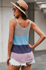 Blue Knitted Cami Tank Top