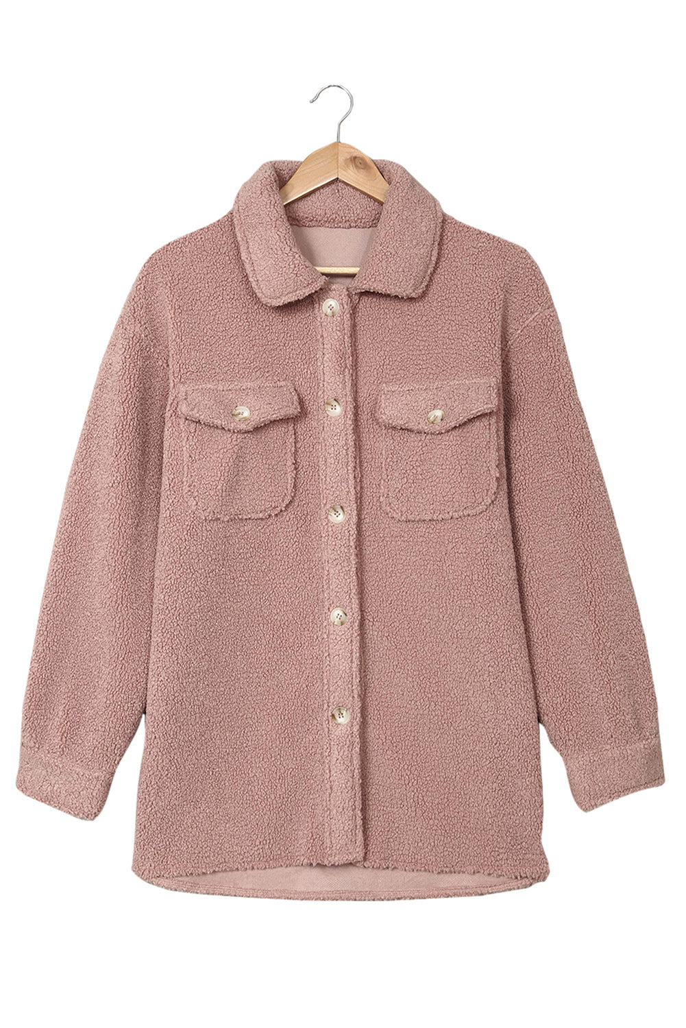 Brown Flap Pockets Button Front Jacket