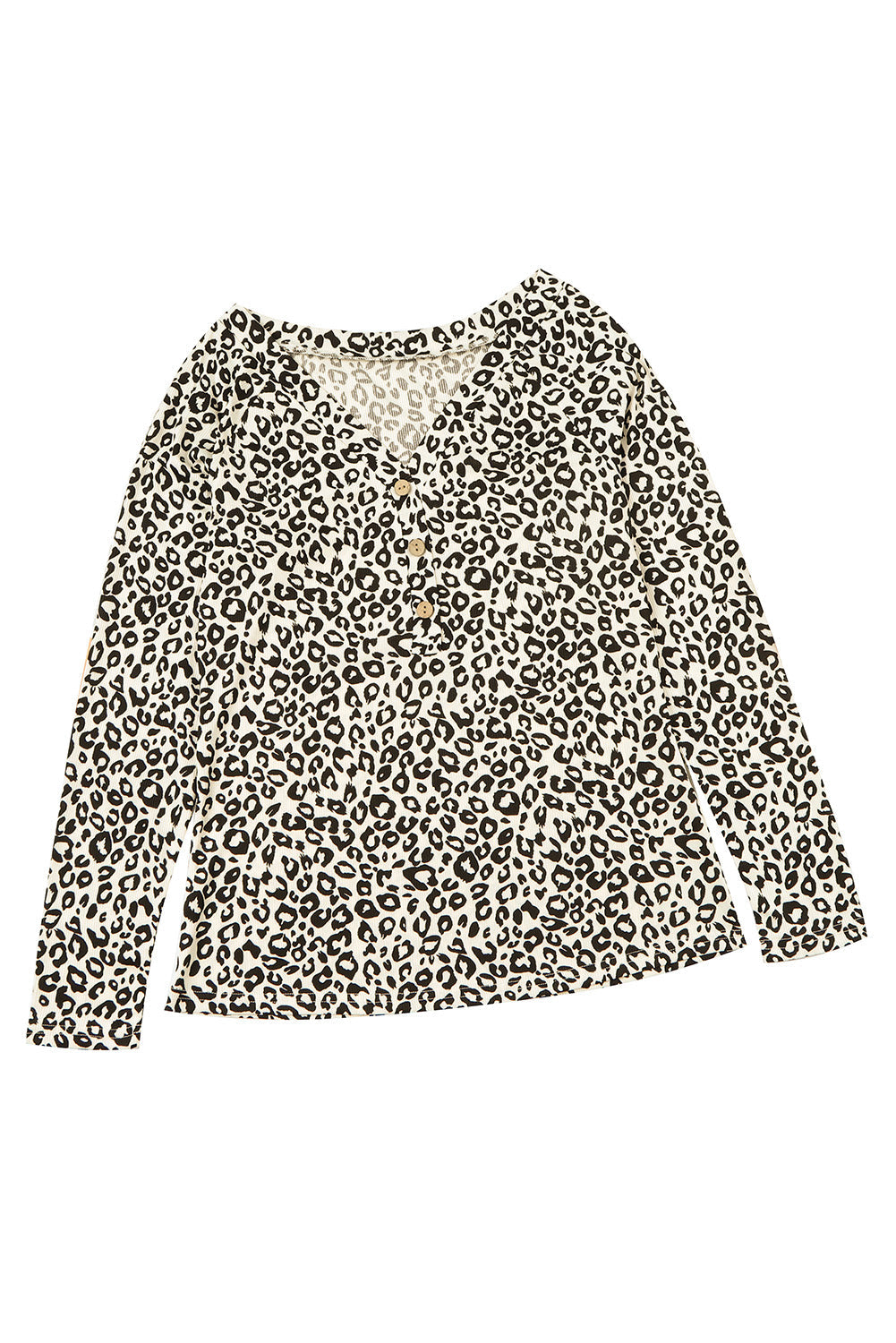 Leopard V Neck Long Sleeve Top