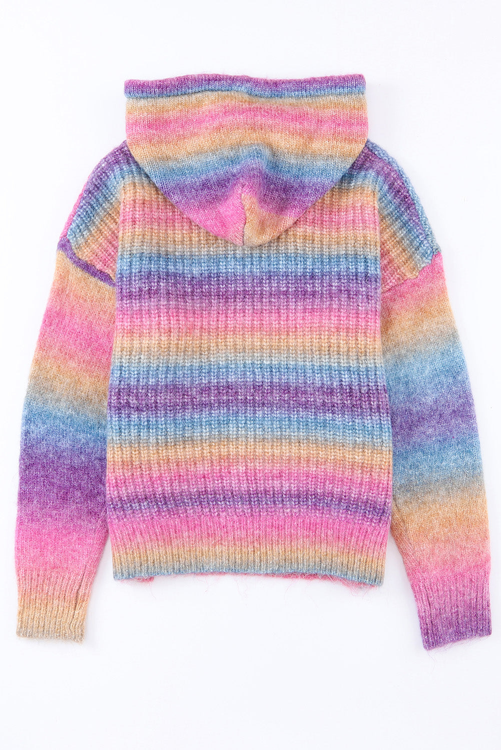 Multicolor Ombre Kangaroo Pocket Hooded Sweater