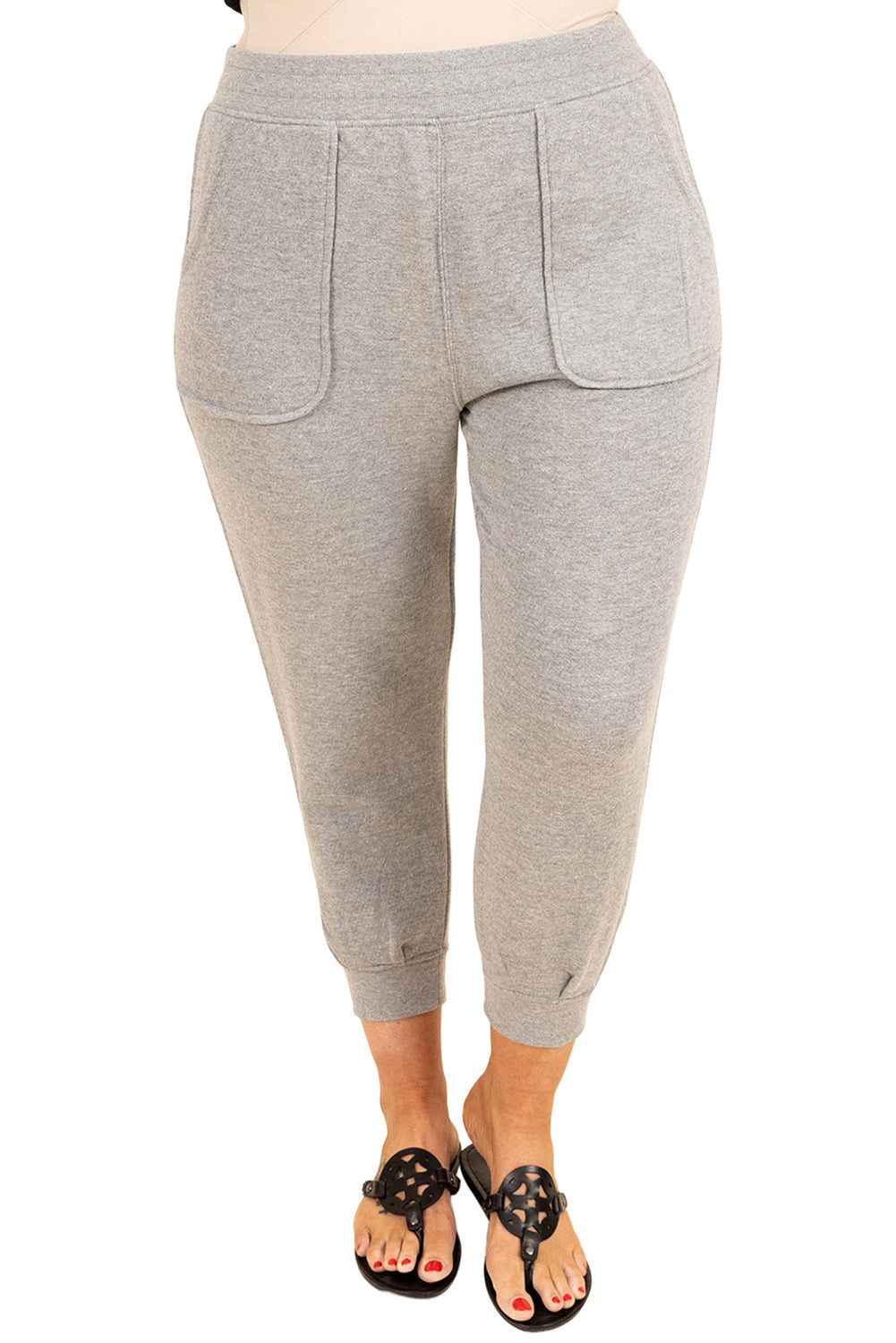 Gray High Waist Pocket Plus Size Skinny Pants