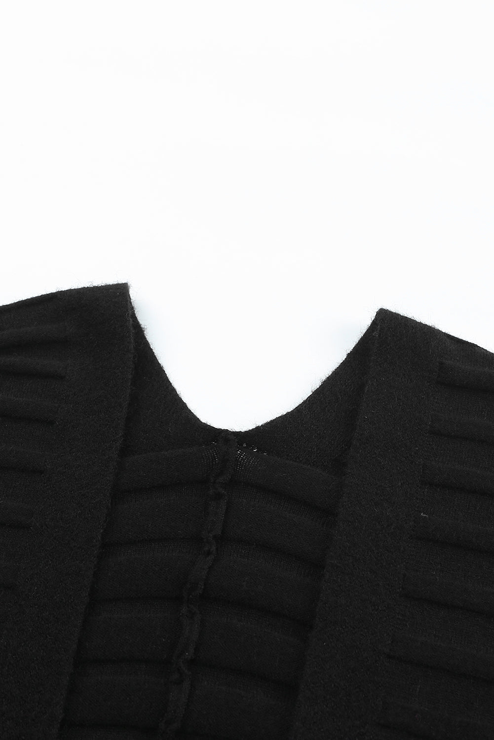 Red Ribbed Open Front Knit Cardigan