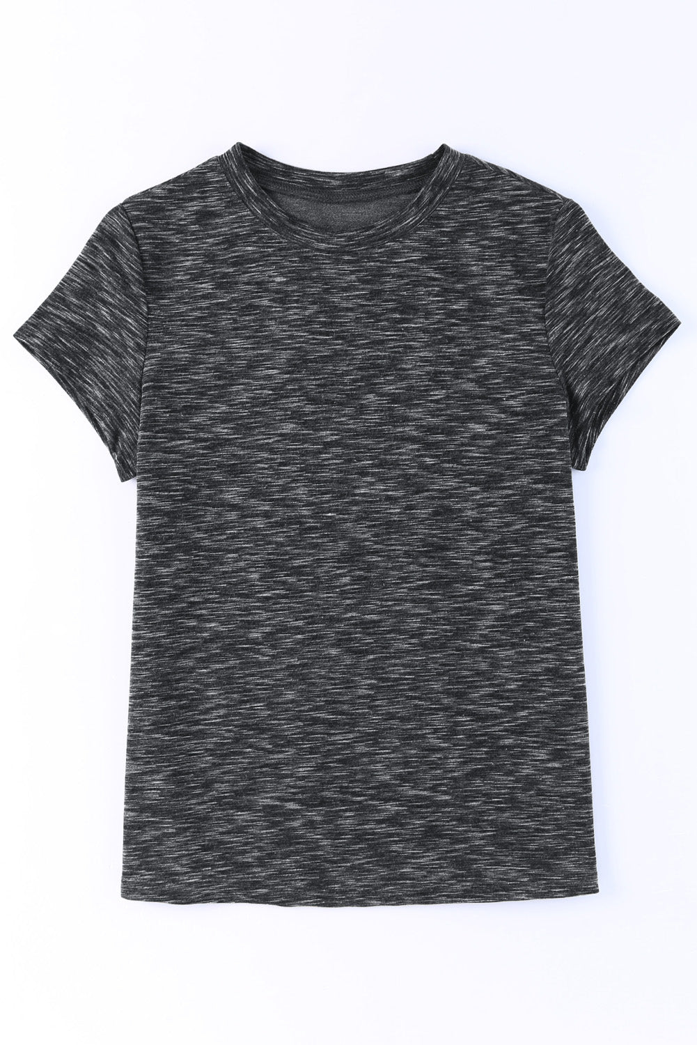 Black Heathered Crew Neck T-shirt