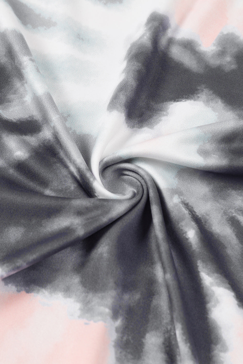 Gray Tie-dye Raglan Sleeve Plus Size T-shirt