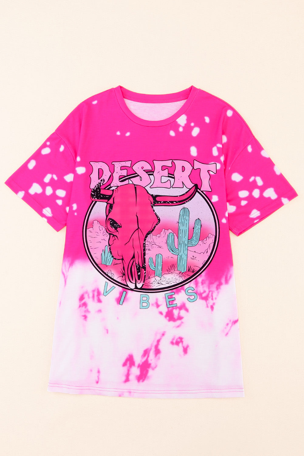 Rose EASTER VIBES Skull Graphic Print Oversized T Shirt