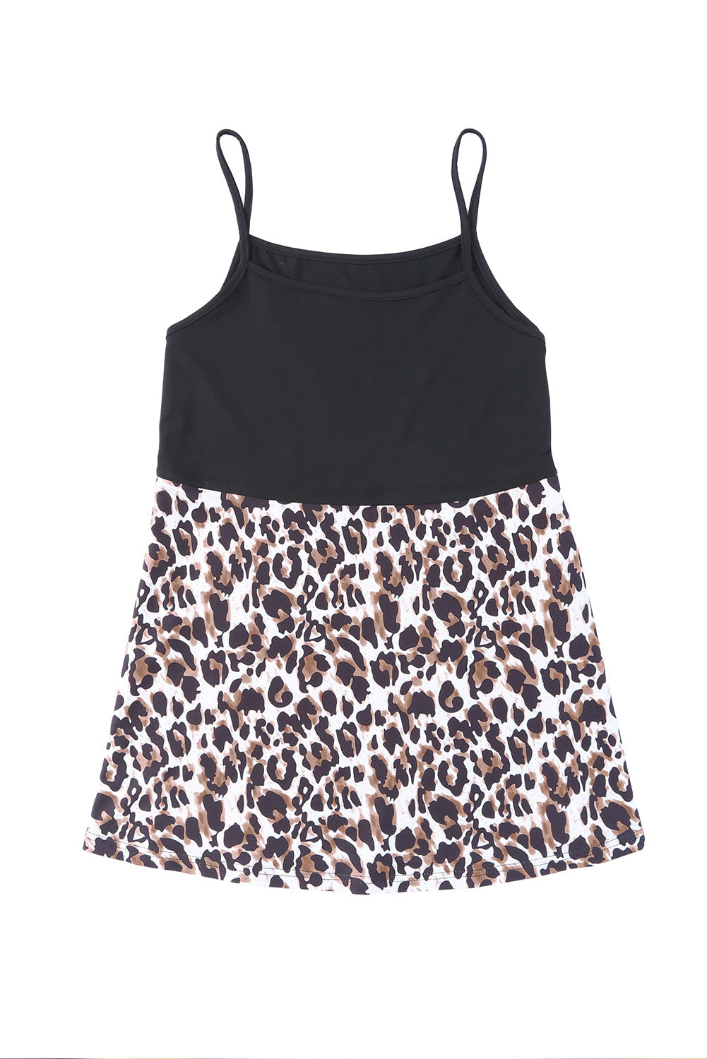 Leopard Patchwork Spaghetti Strap Tank Top